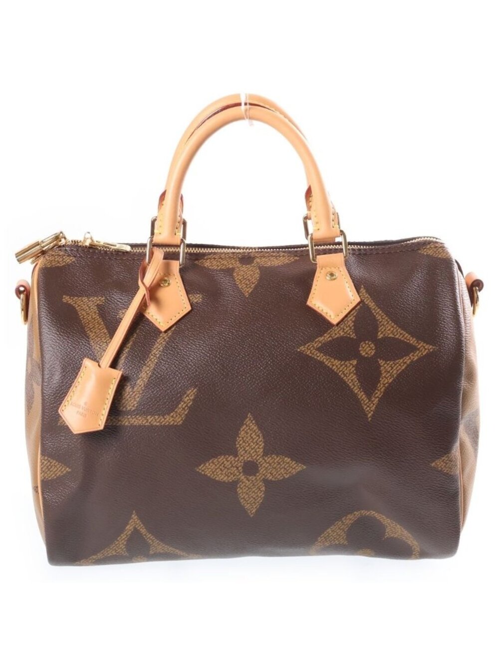 Louis Vuitton Monogram Giant Speedy Bandouliere 30 Boston Bag Leather Brown